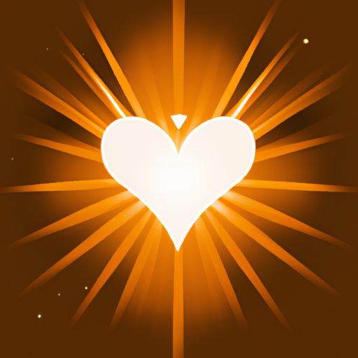 Illustration of a heart surrounded by rays of light symbolizing unconditional love